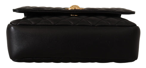 Versace Black Nappa Leather Medusa Shoulder Bag